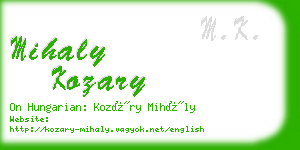 mihaly kozary business card